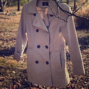 H&M Corduroy light Pea Coat Swing Camel Jacket 8 M